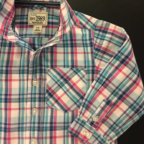 PLACE Spring Colors Paid Versatile Button Up Shirt - Picture 3 of 8